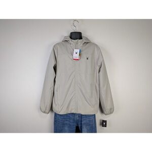 Spyder Lite Men's Hooded Windbreaker Jacket - Stone - Size Medium - NWT